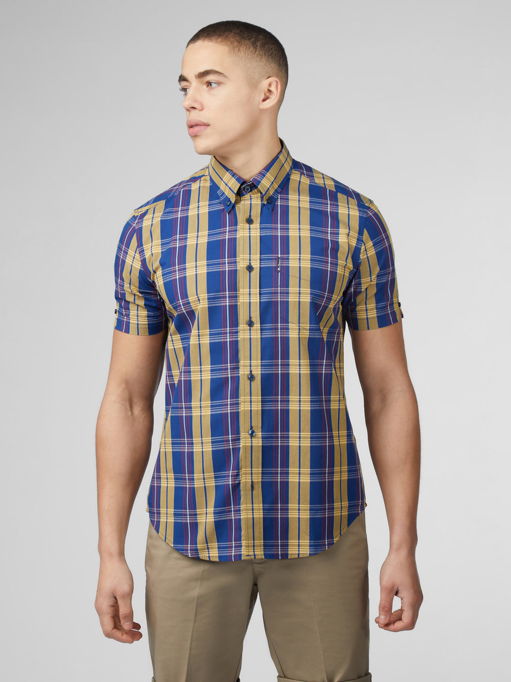 Camisas Ben Sherman Signature Irregular Check Azules | VTZGIOE-93