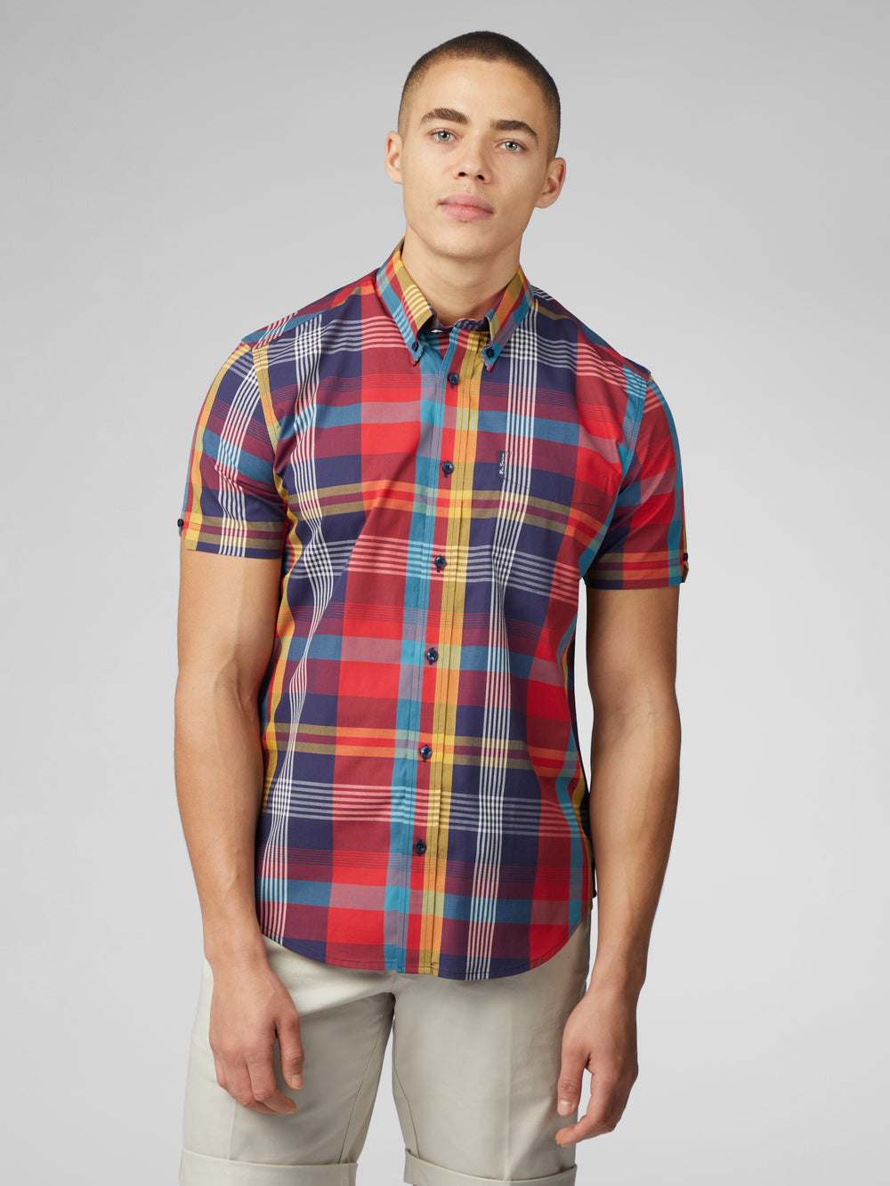 Camisas Ben Sherman Signature Large Madras Check Rojas | MFPNWQO-43