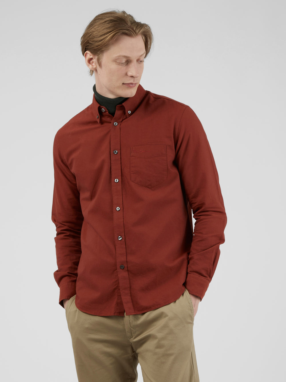 Camisas Ben Sherman Signature Long-Sleeve Oxford Naranjas | UNBQXRW-49