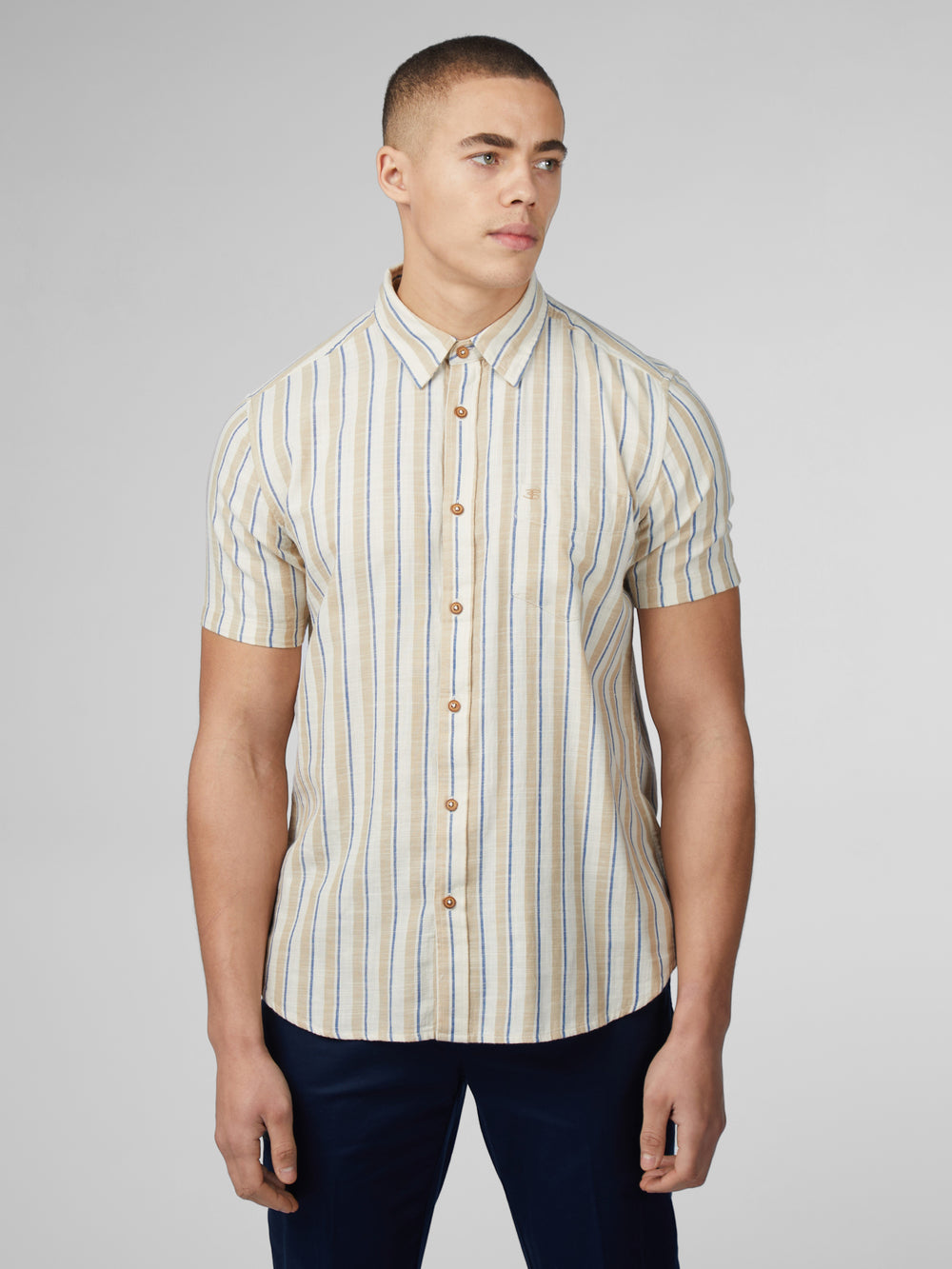 Camisas Ben Sherman Signature Mod Stripe Blancas | SQNVUKZ-01