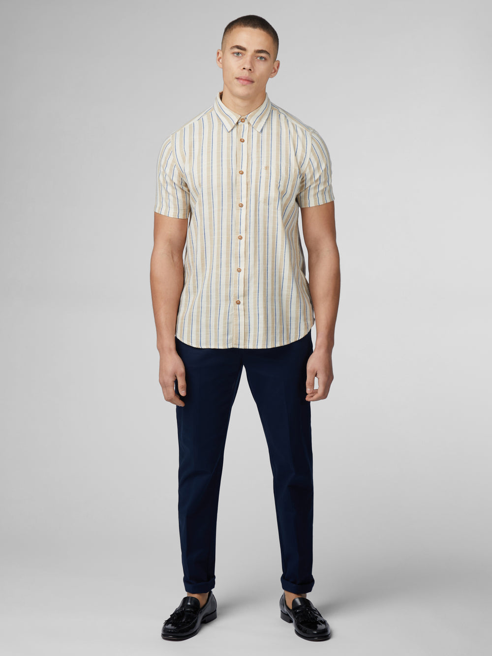 Camisas Ben Sherman Signature Mod Stripe Blancas | SQNVUKZ-01