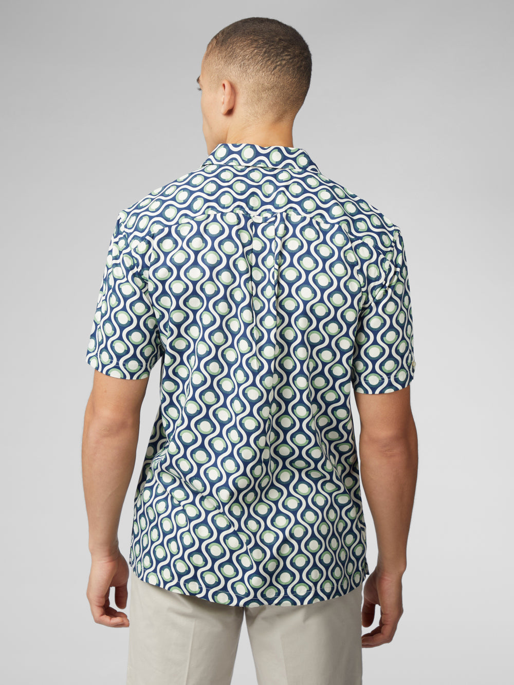 Camisas Ben Sherman Signature Retro Geo Verde | GSMIDJP-13