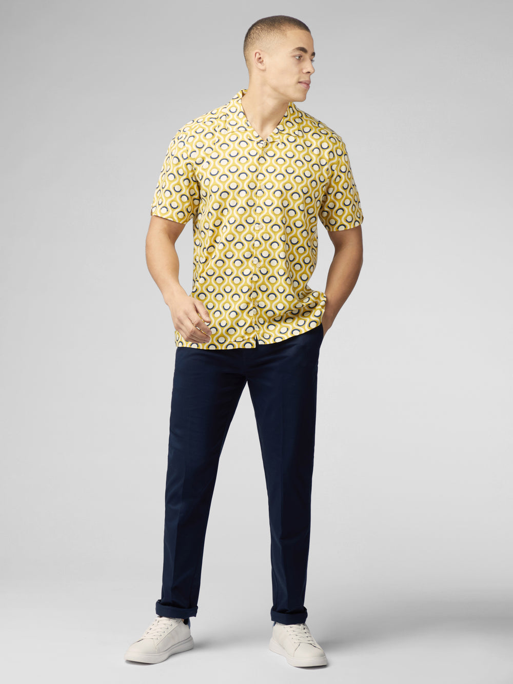 Camisas Ben Sherman Signature Retro Geo Amarillo | DZKUXCO-32