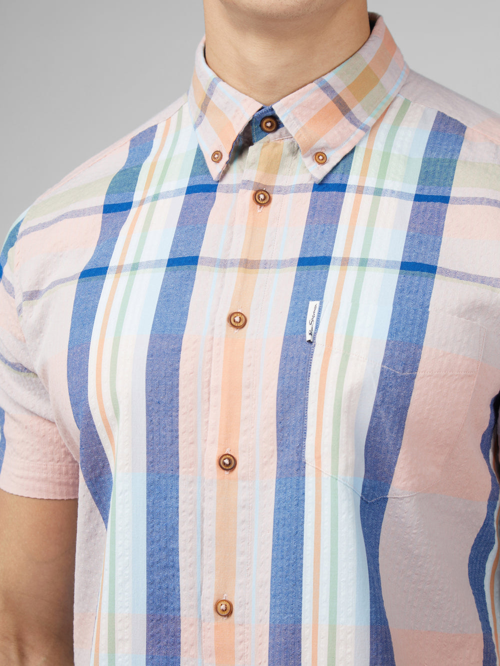 Camisas Ben Sherman Signature Seersucker Check Rosas | ALWVHPT-93