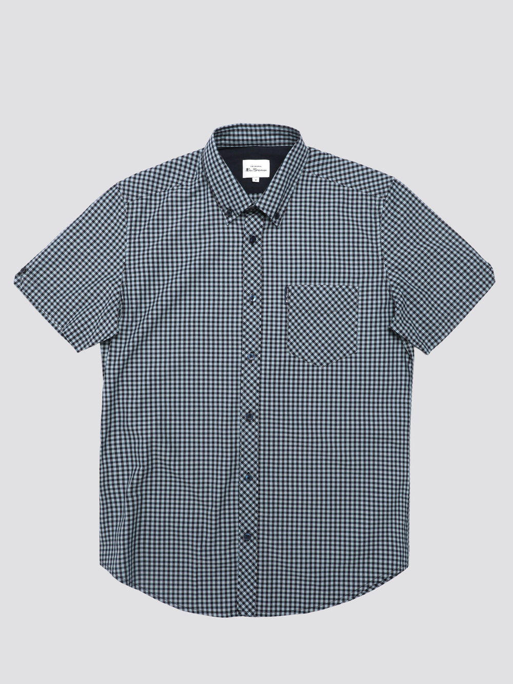 Camisas Ben Sherman Signature Short Sleeve Gingham Azules | FXOGSBA-25