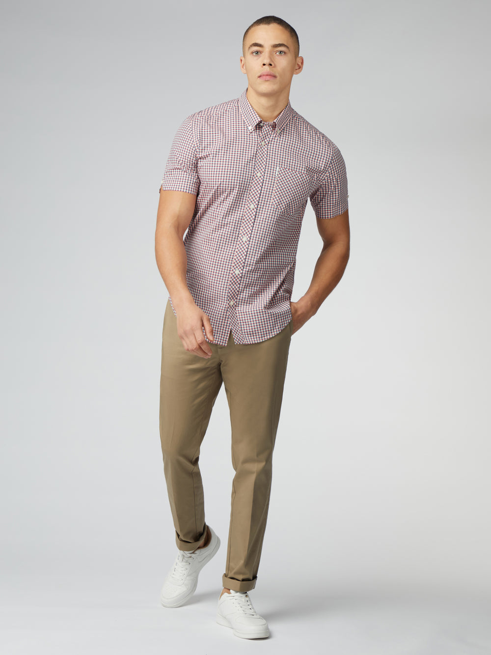 Camisas Ben Sherman Signature Short Sleeve Gingham Rojas Blancas | SDCRUEI-30