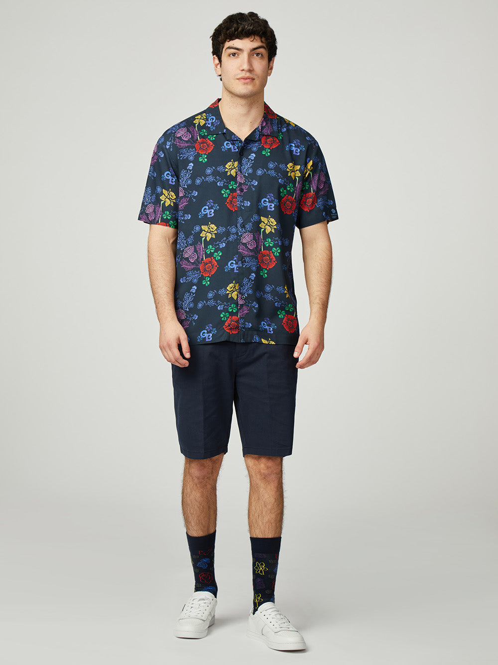 Camisas Ben Sherman Team GB Floral Azul Marino | QTMBSCU-38