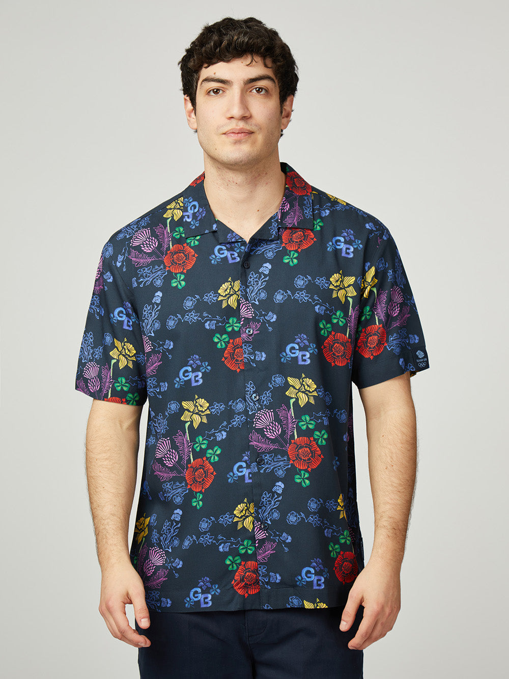 Camisas Ben Sherman Team GB Floral Azul Marino | QTMBSCU-38