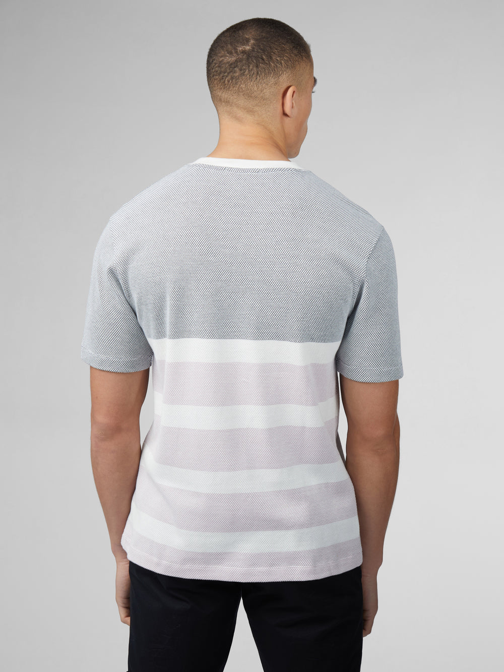 Camiseta Ben Sherman B by Ben Sherman Textured Block Stripe Azul Marino | DSHUKTE-30