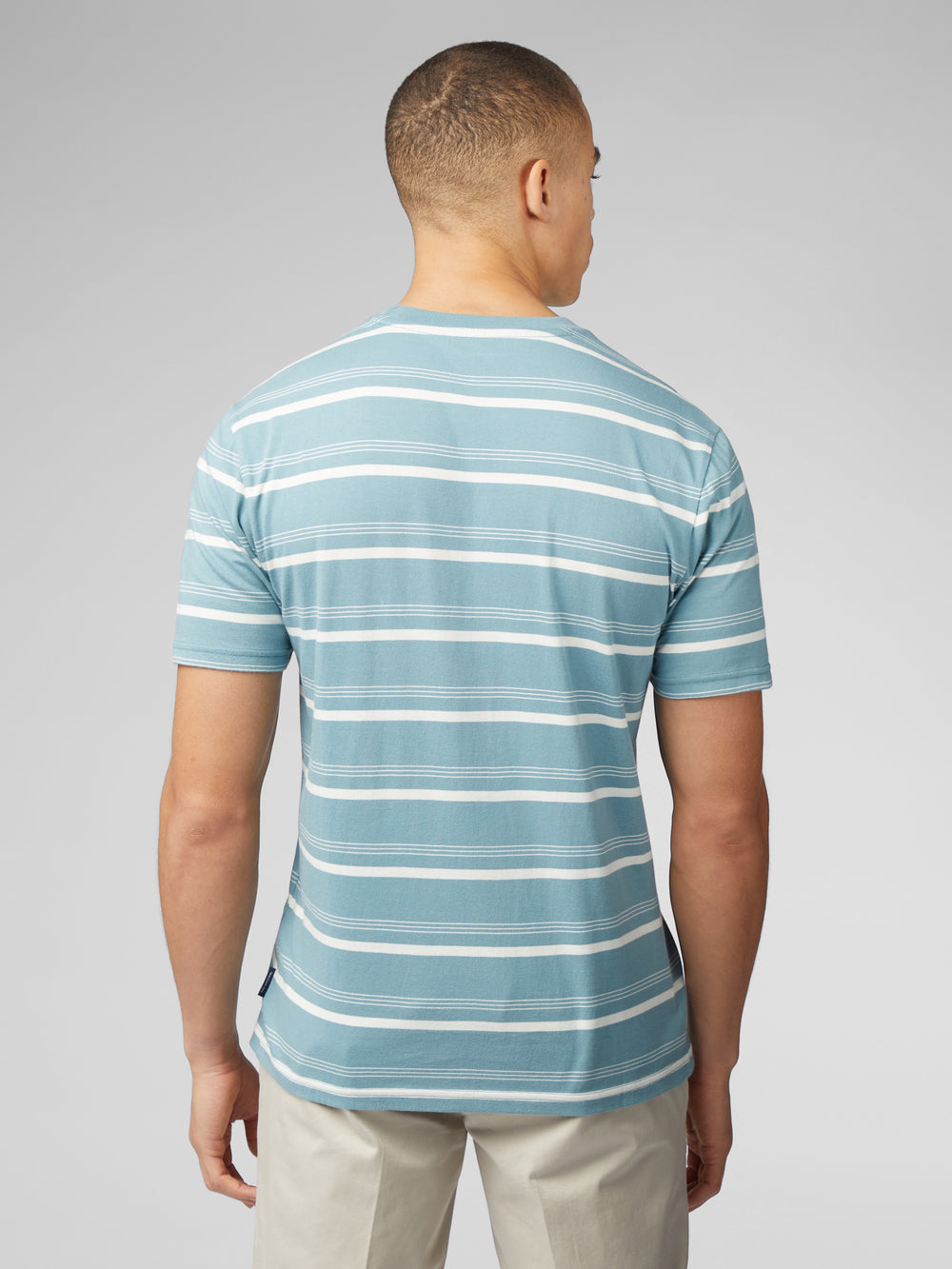 Camiseta Ben Sherman Fine Stripe Azules | OJFNZTH-19