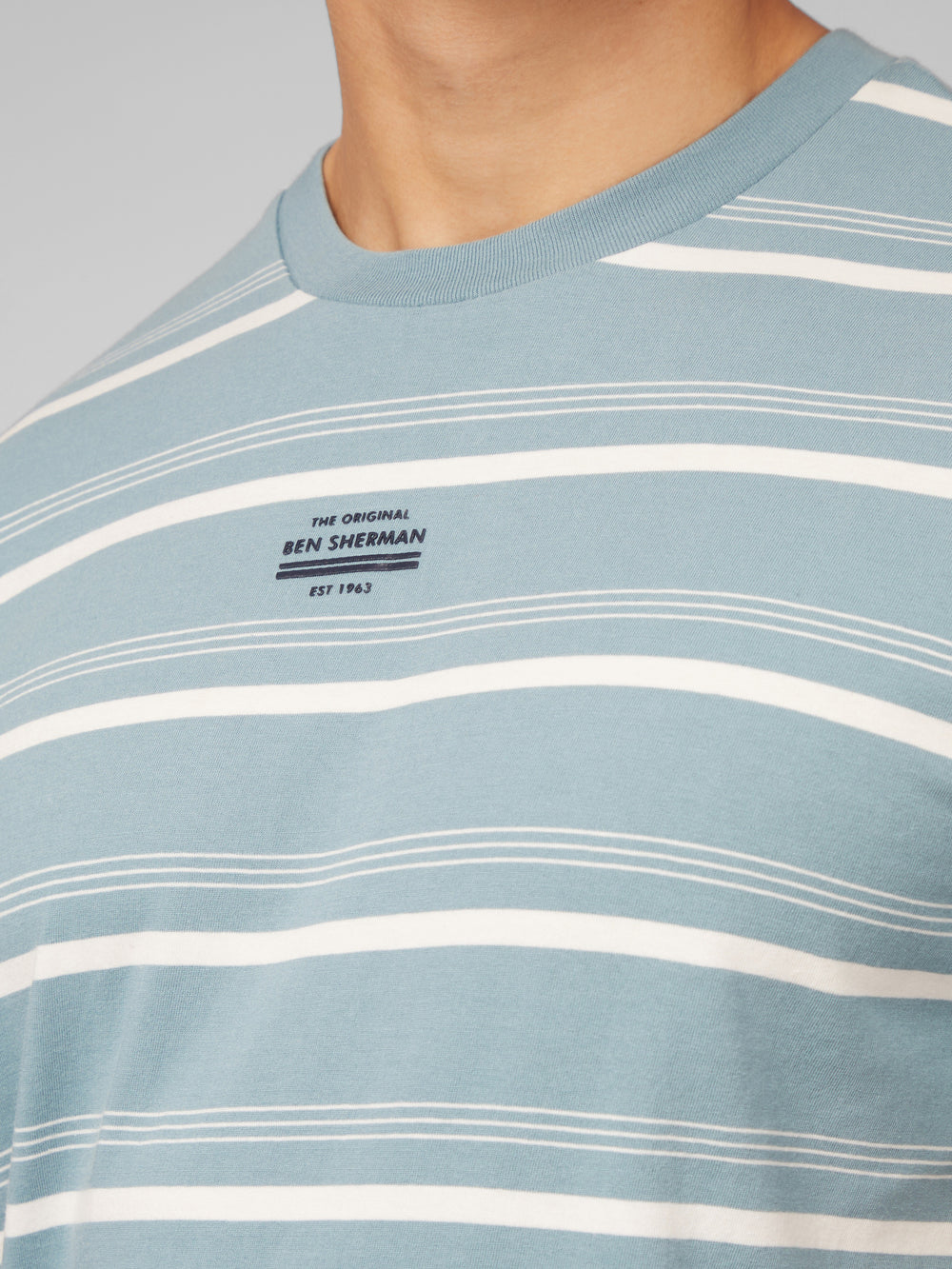 Camiseta Ben Sherman Fine Stripe Azules | OJFNZTH-19