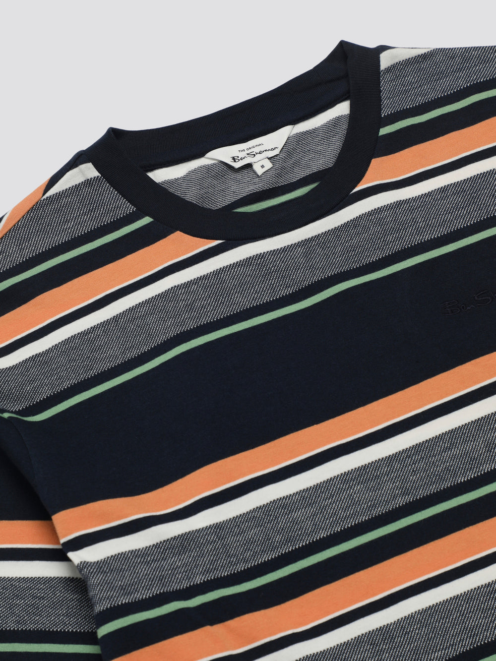 Camiseta Ben Sherman Signature Engineered Stripe Azul Marino | QHCKSDV-48