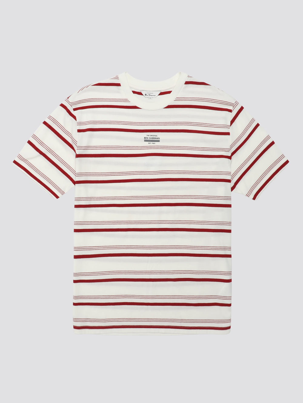 Camiseta Ben Sherman Signature Fine Stripe Blancas | OHNYTUL-08