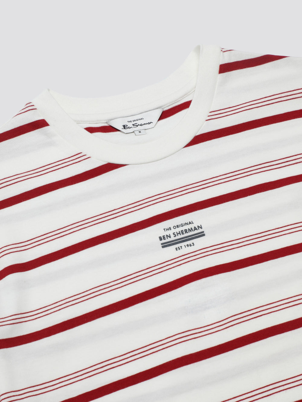 Camiseta Ben Sherman Signature Fine Stripe Blancas | OHNYTUL-08