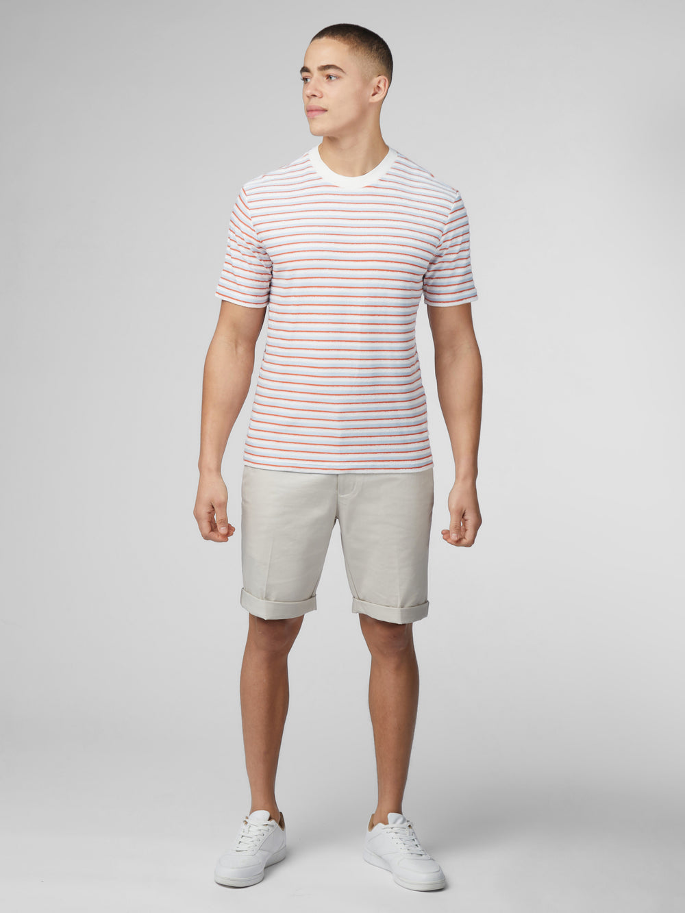 Camiseta Ben Sherman Signature Loopback Stripe Azules | JBSLETD-59