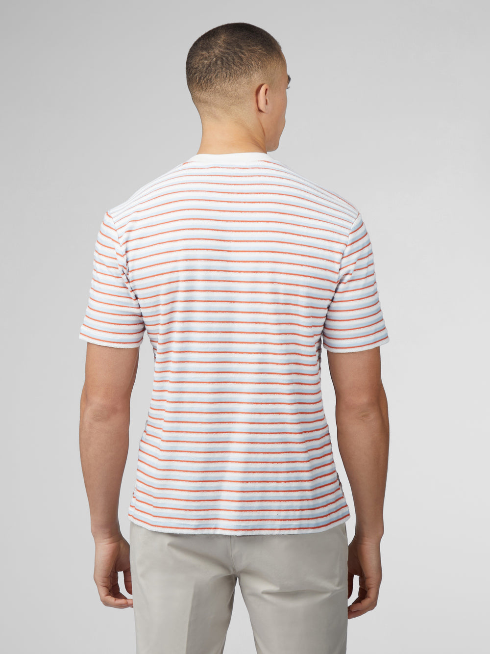 Camiseta Ben Sherman Signature Loopback Stripe Azules | JBSLETD-59