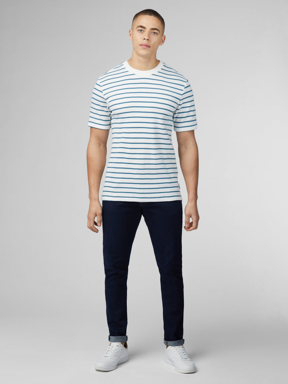 Camiseta Ben Sherman Signature Waffle Stripe Blancas | ZSHDTCM-19