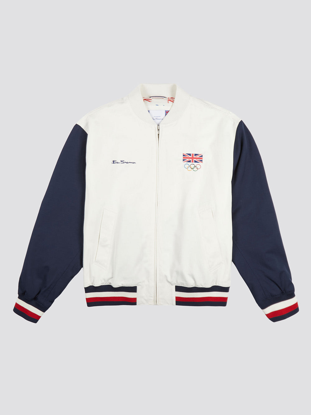 Chaquetas Ben Sherman Team GB Commercial Bomber Blancas | CRMUGPB-39