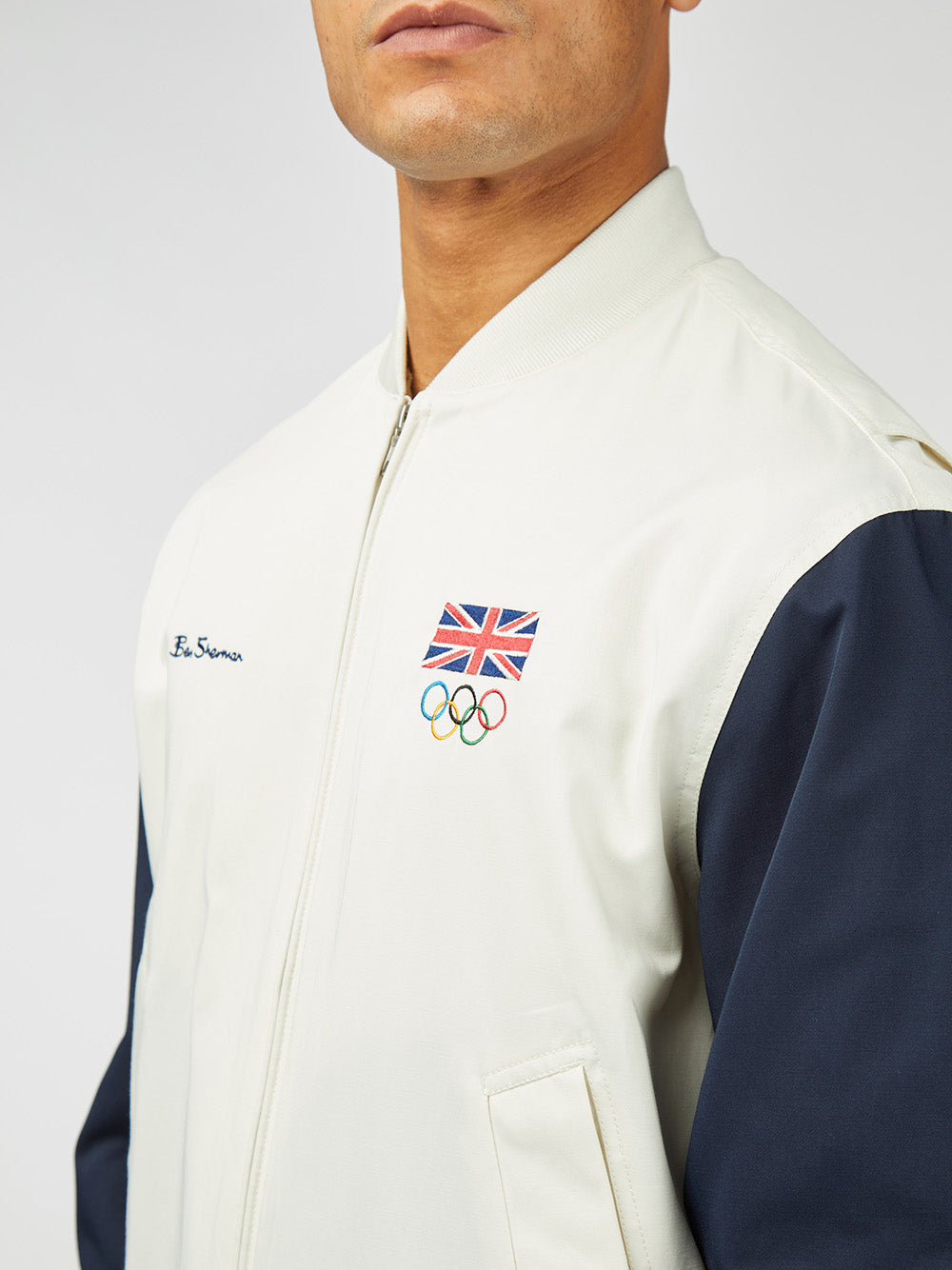 Chaquetas Ben Sherman Team GB Commercial Bomber Blancas | CRMUGPB-39