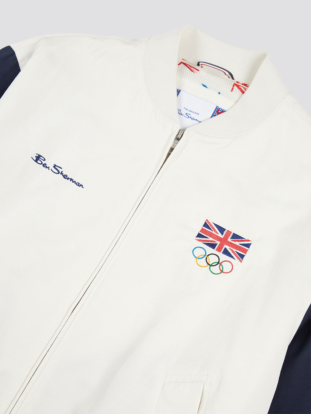 Chaquetas Ben Sherman Team GB Commercial Bomber Blancas | CRMUGPB-39