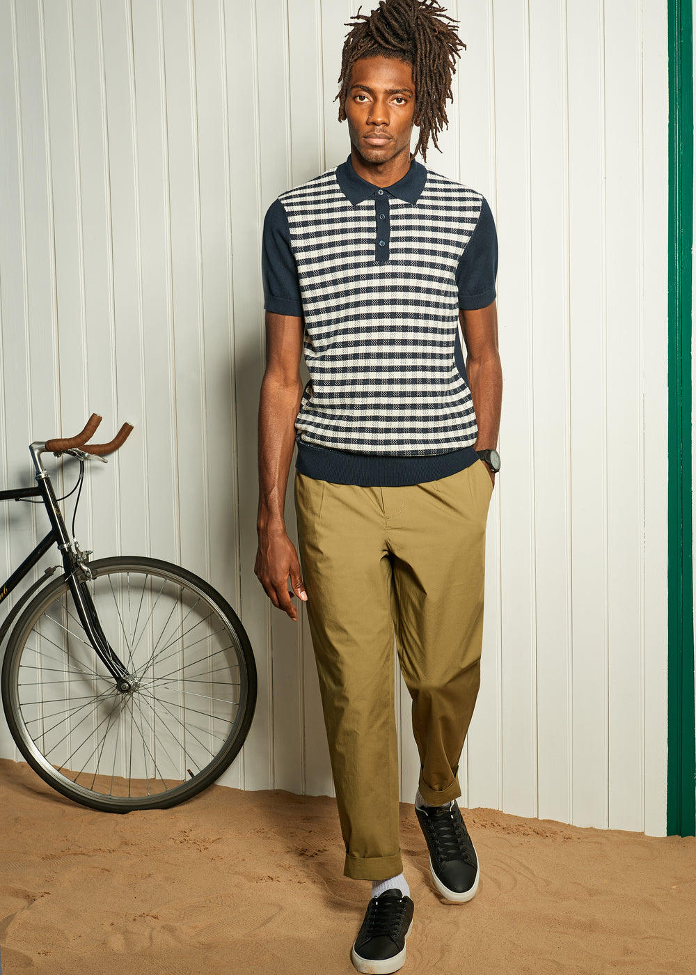 Pantalon Ben Sherman Poplin Relaxed-Taper Pleated Verde Oliva | SYWEHNJ-76