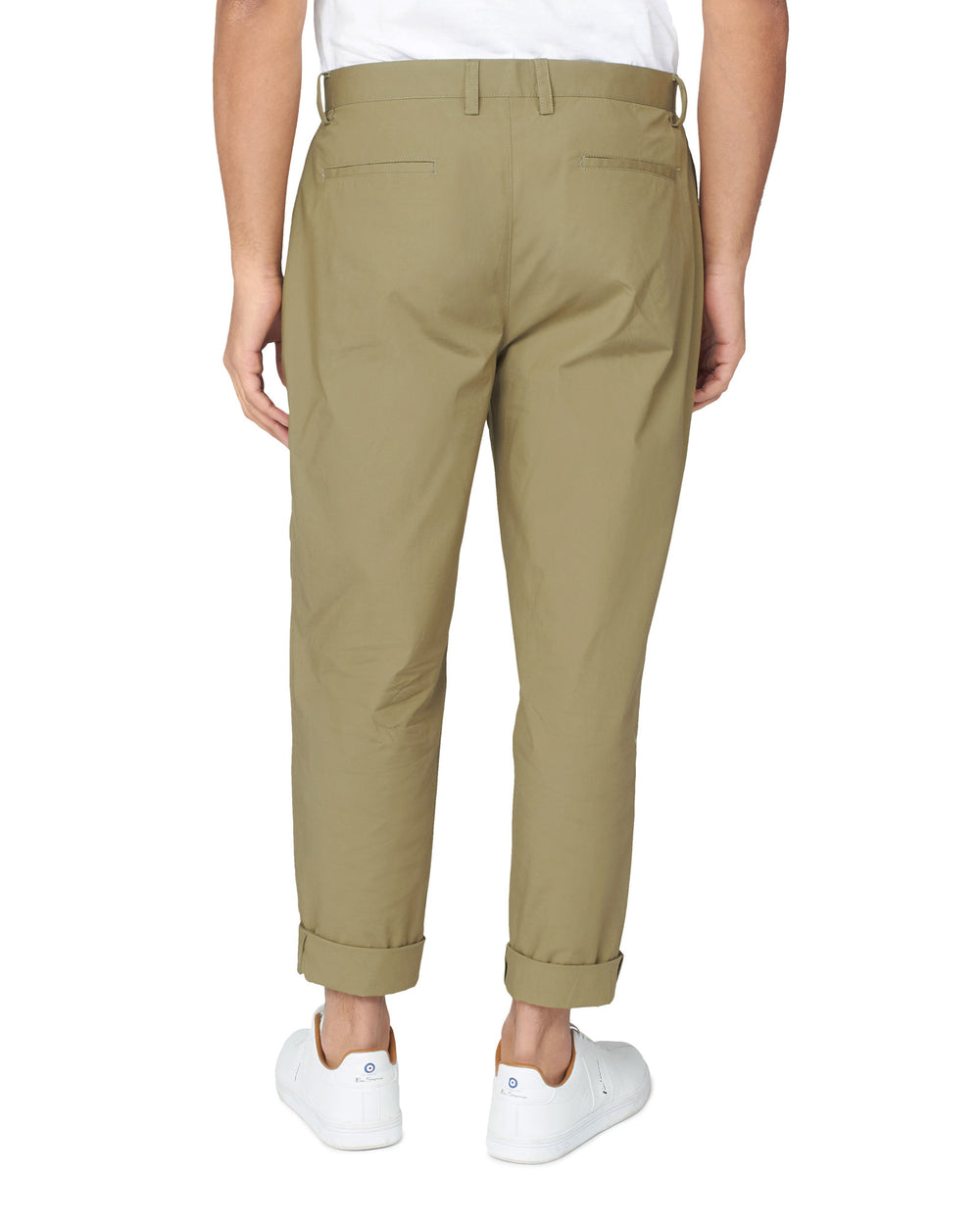 Pantalon Ben Sherman Poplin Relaxed-Taper Pleated Verde Oliva | SYWEHNJ-76