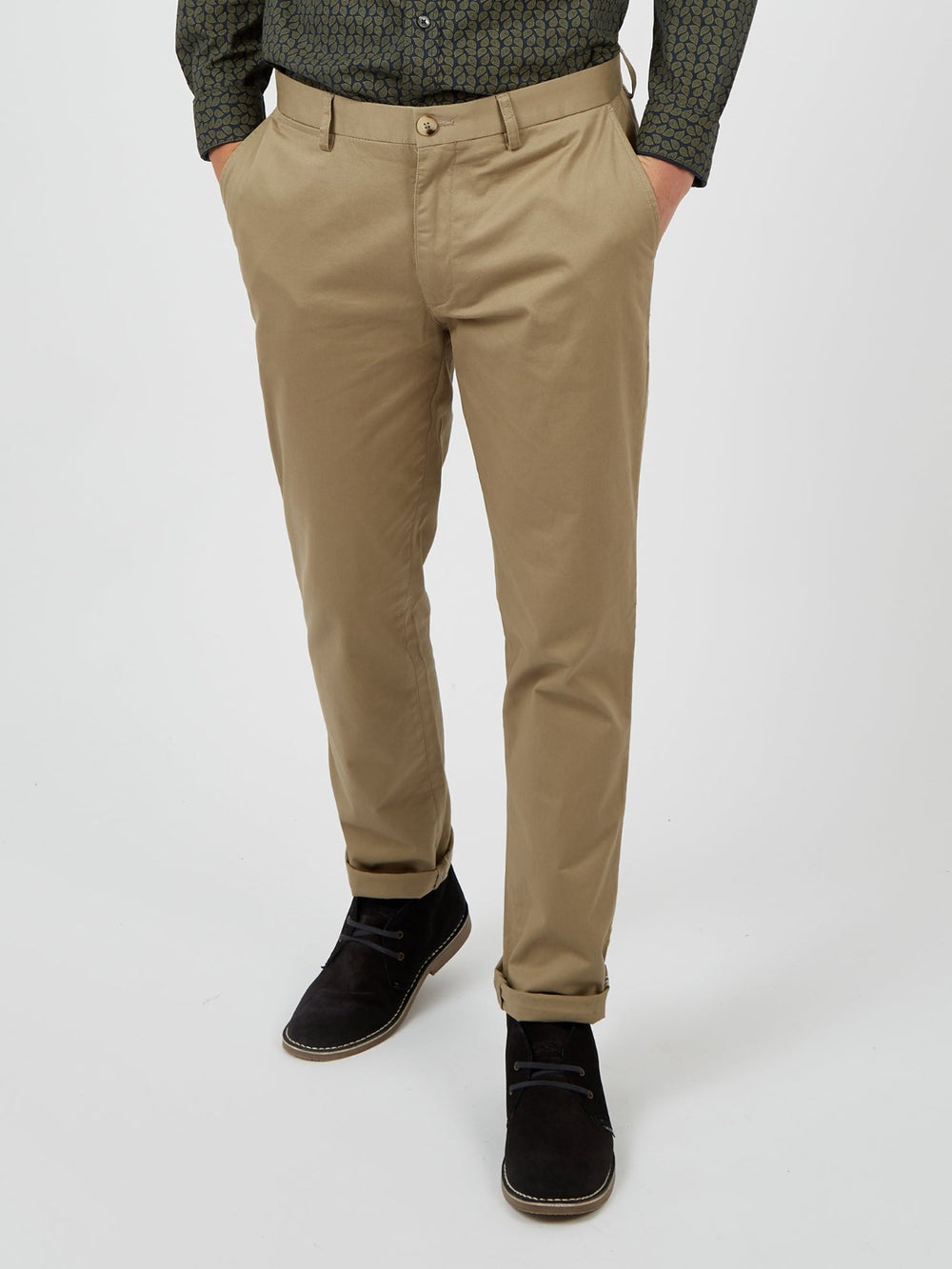 Pantalon Ben Sherman Signature Slim Stretch Chino Gris | ZBAVCPD-34