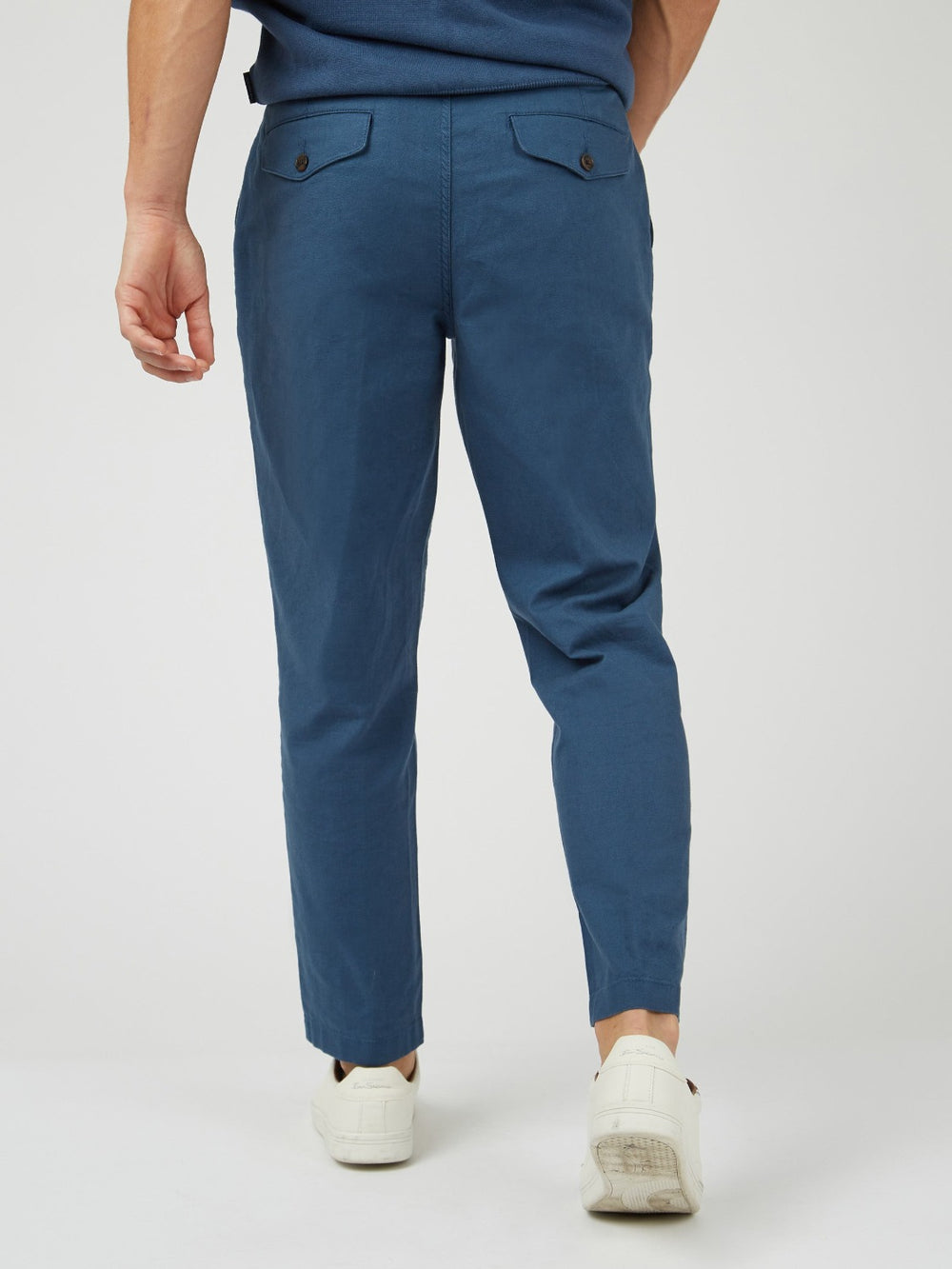 Pantalon Ben Sherman Signature Slim Taper Linen Azules | NEPZVXG-43