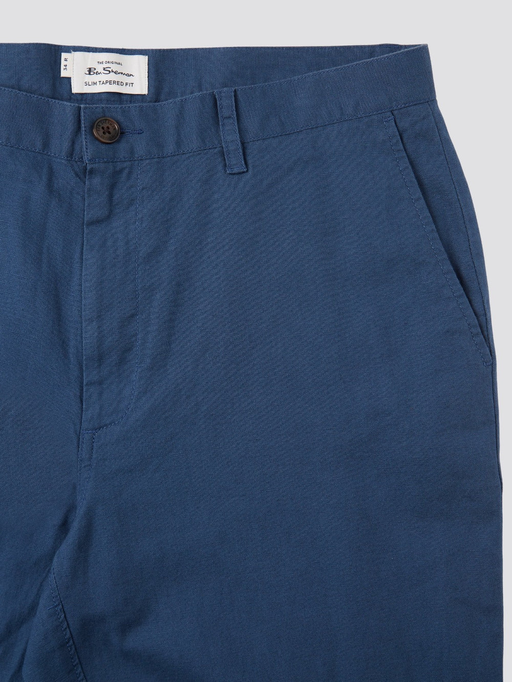 Pantalon Ben Sherman Signature Slim Taper Linen Azules | NEPZVXG-43