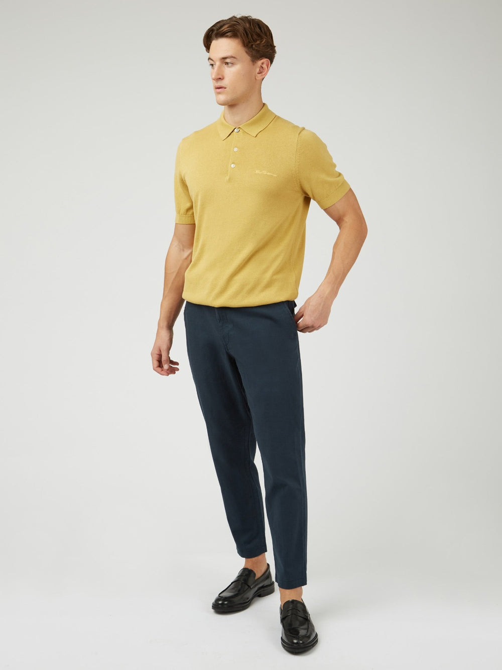 Pantalon Ben Sherman Signature Slim Taper Linen Verde | TWAQVBK-03