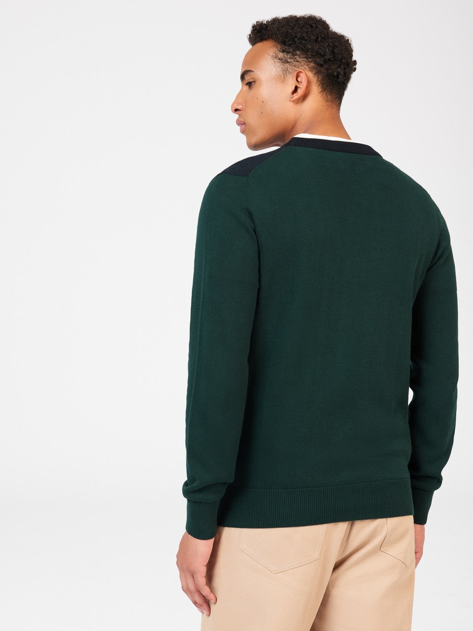 Prendas De Punto Ben Sherman Chest Stripe Crewneck Verde Oscuro | OHCYTVS-82