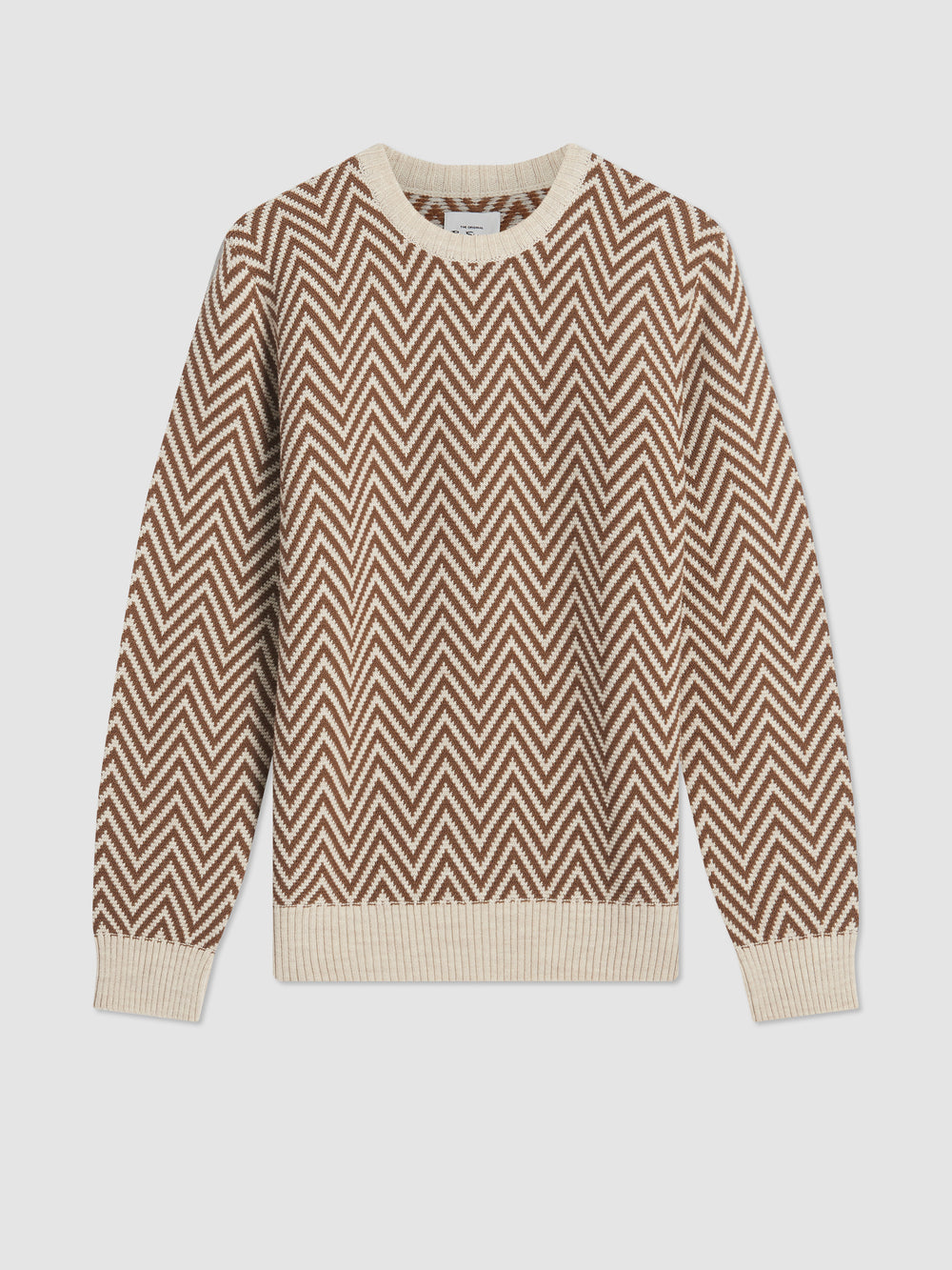 Prendas De Punto Ben Sherman Chevron Jacquard Crewneck Blancas | BAFWGKS-92