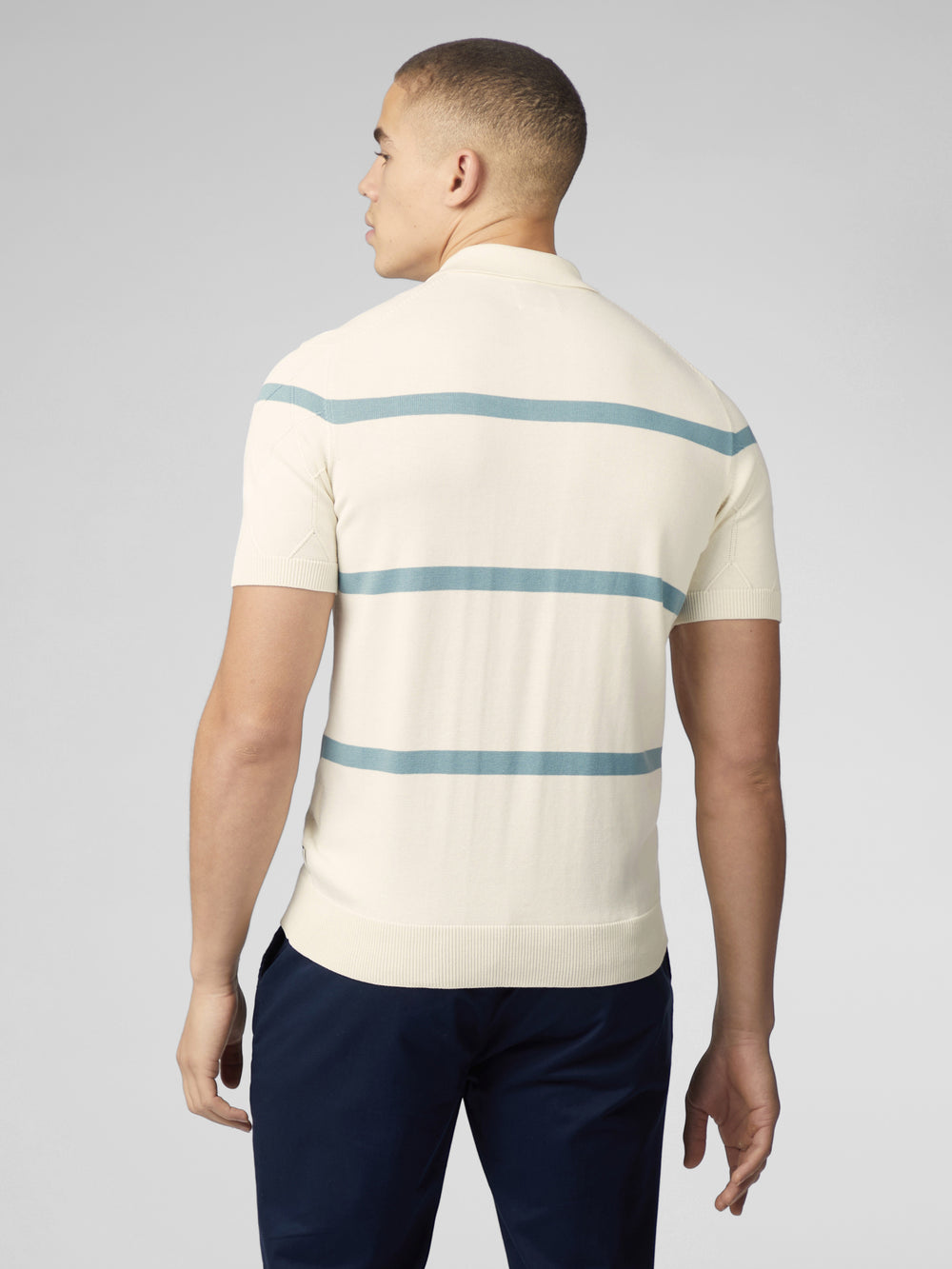 Prendas De Punto Ben Sherman Signature Argyle Stripe Polo Blancas | IVKJTQD-91