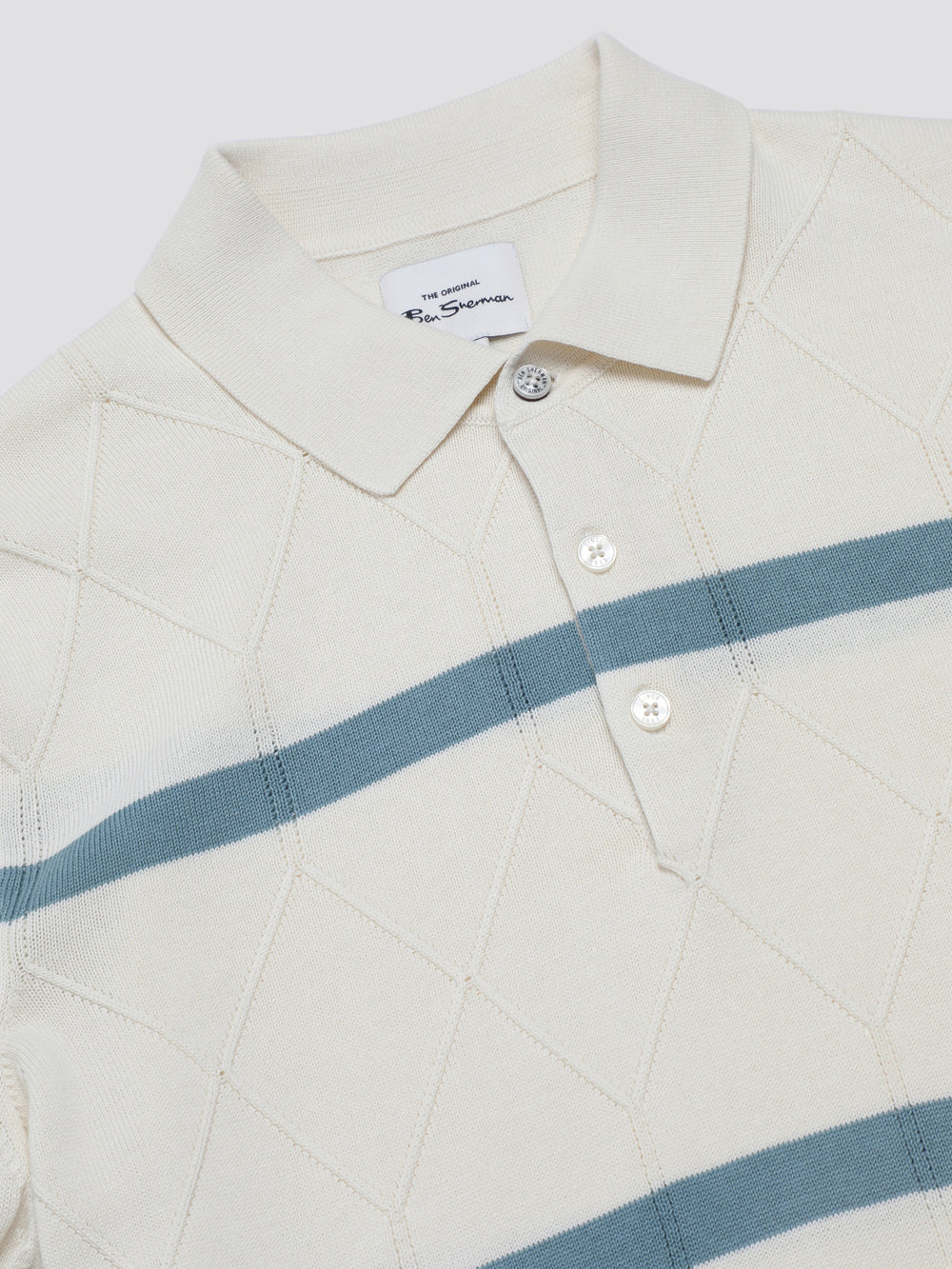 Prendas De Punto Ben Sherman Signature Argyle Stripe Polo Blancas | IVKJTQD-91