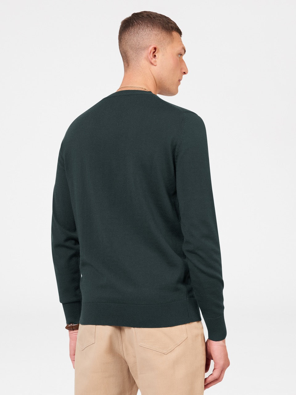 Prendas De Punto Ben Sherman Signature Merino Crewneck Verde Oscuro | CQFXGMV-76