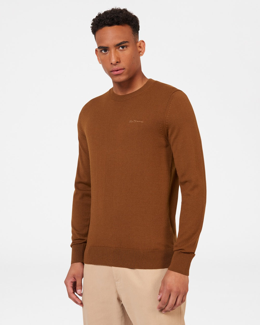 Prendas De Punto Ben Sherman Signature Merino Crewneck Marrones | GXKIWHA-98