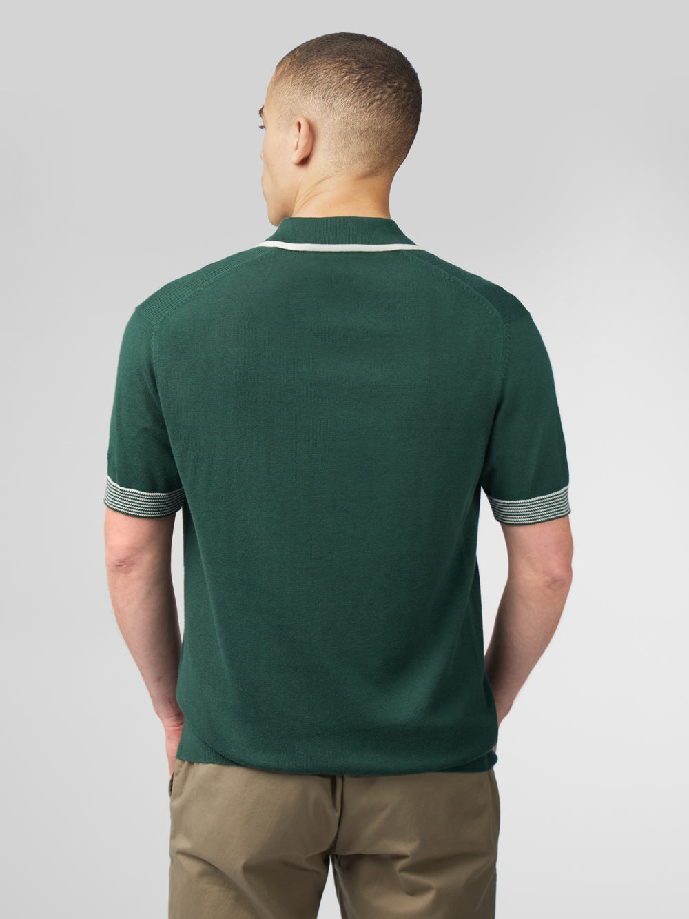 Prendas De Punto Ben Sherman Signature Open Neck Polo Verde | GIVSTMK-46