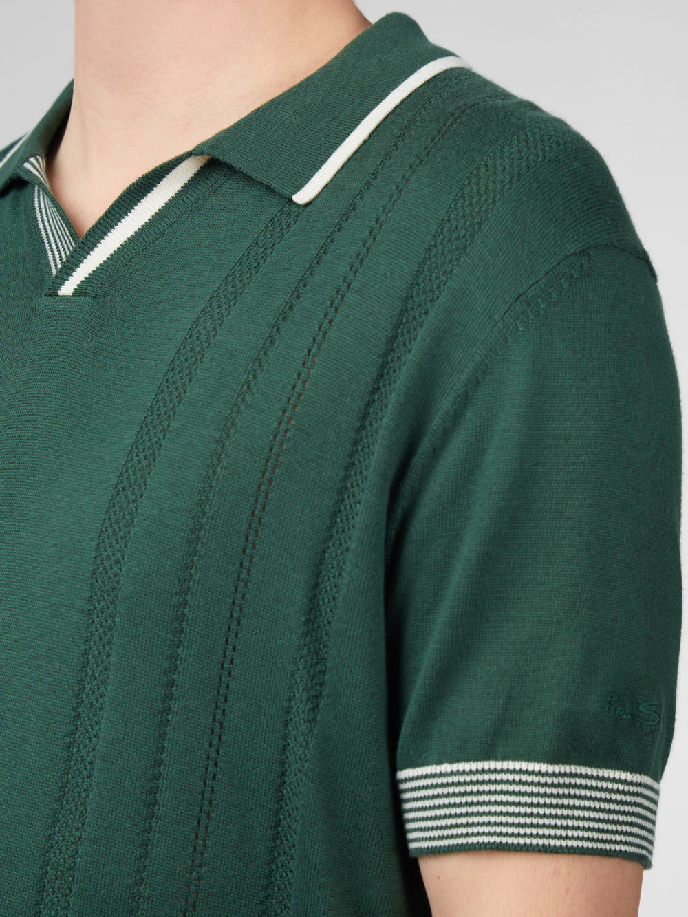 Prendas De Punto Ben Sherman Signature Open Neck Polo Verde | GIVSTMK-46