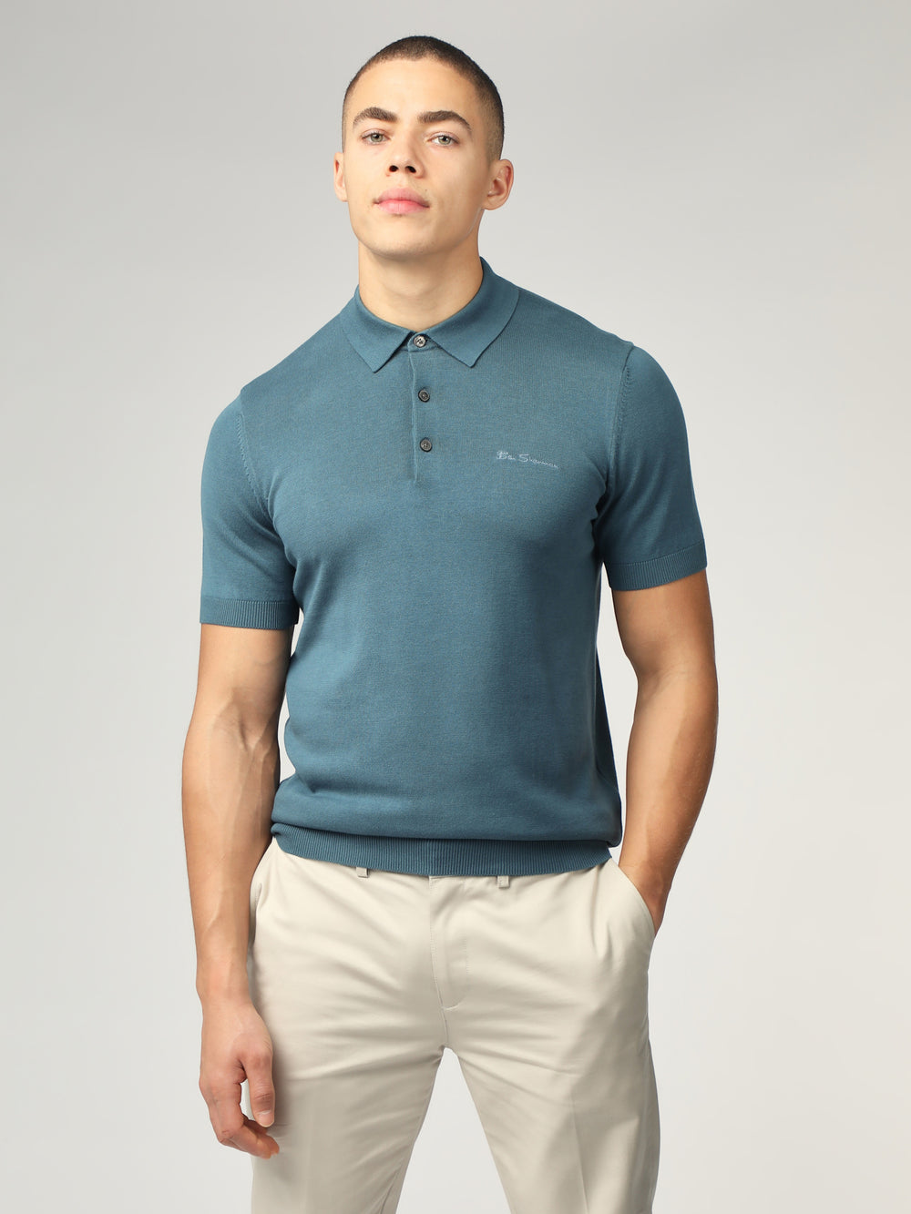 Prendas De Punto Ben Sherman Signature Short Sleeve Polo Turquesa | IKMUGSJ-96