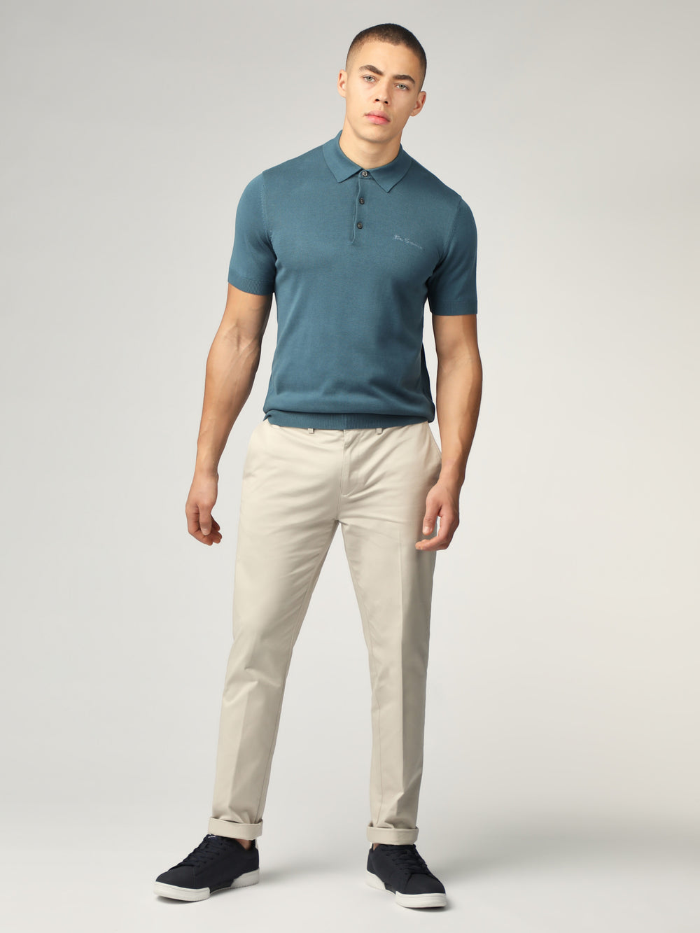 Prendas De Punto Ben Sherman Signature Short Sleeve Polo Turquesa | IKMUGSJ-96