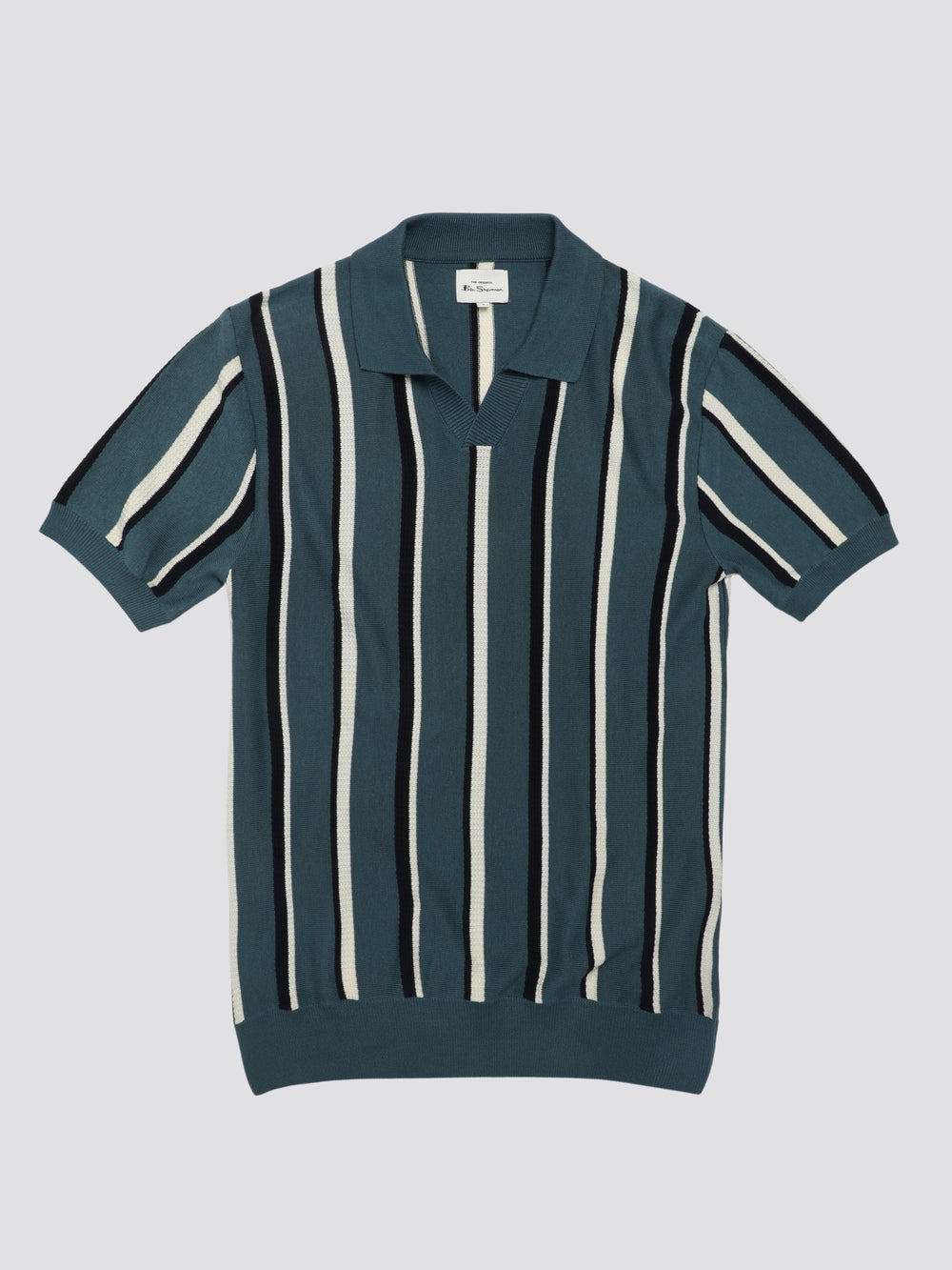 Prendas De Punto Ben Sherman Signature Vertical Stripe Open Neck Polo Turquesa | YSCTPKM-93