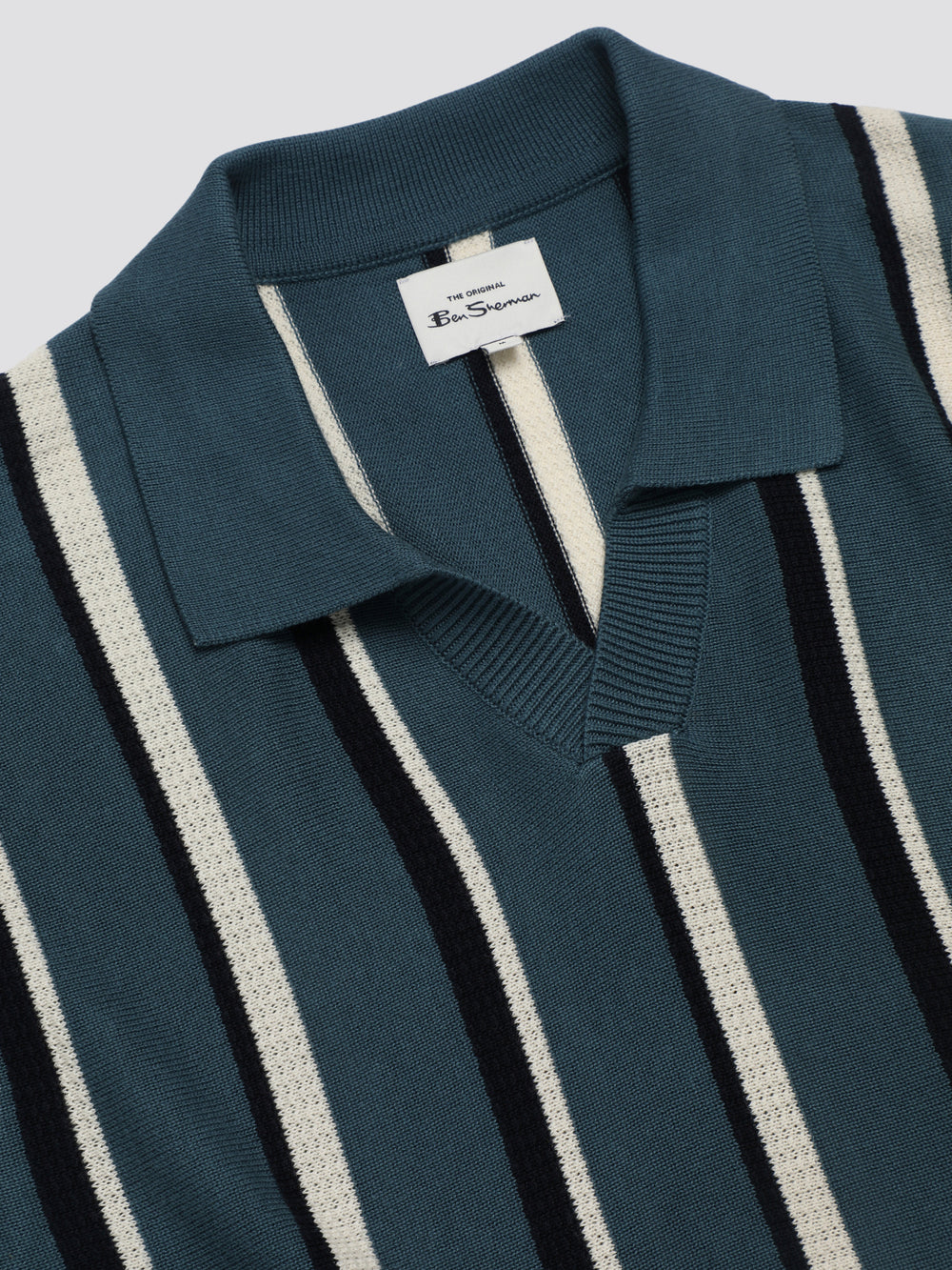 Prendas De Punto Ben Sherman Signature Vertical Stripe Open Neck Polo Turquesa | YSCTPKM-93