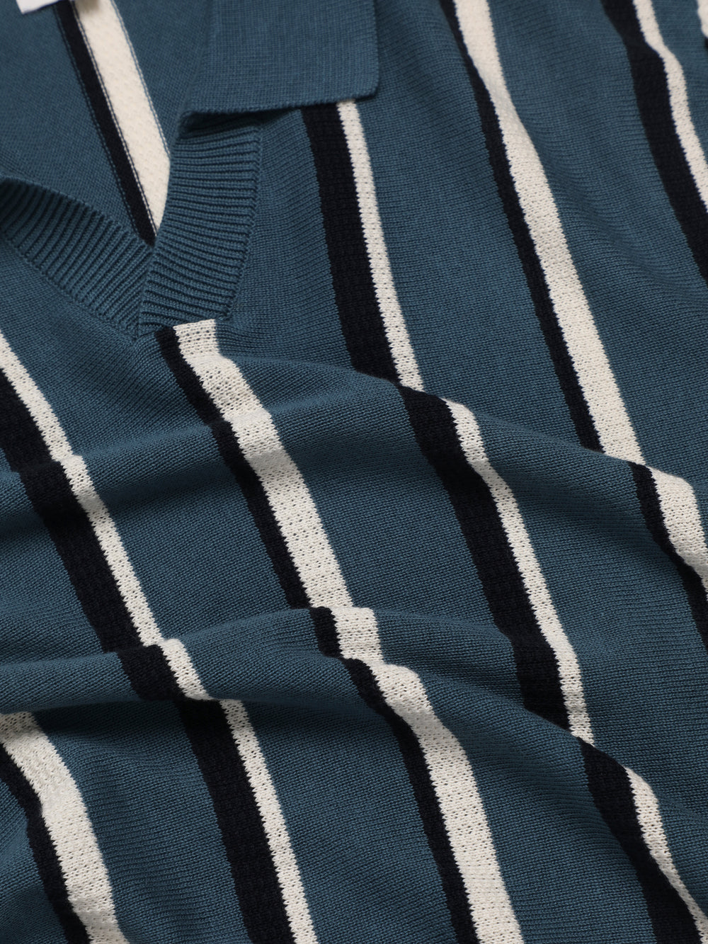 Prendas De Punto Ben Sherman Signature Vertical Stripe Open Neck Polo Turquesa | YSCTPKM-93