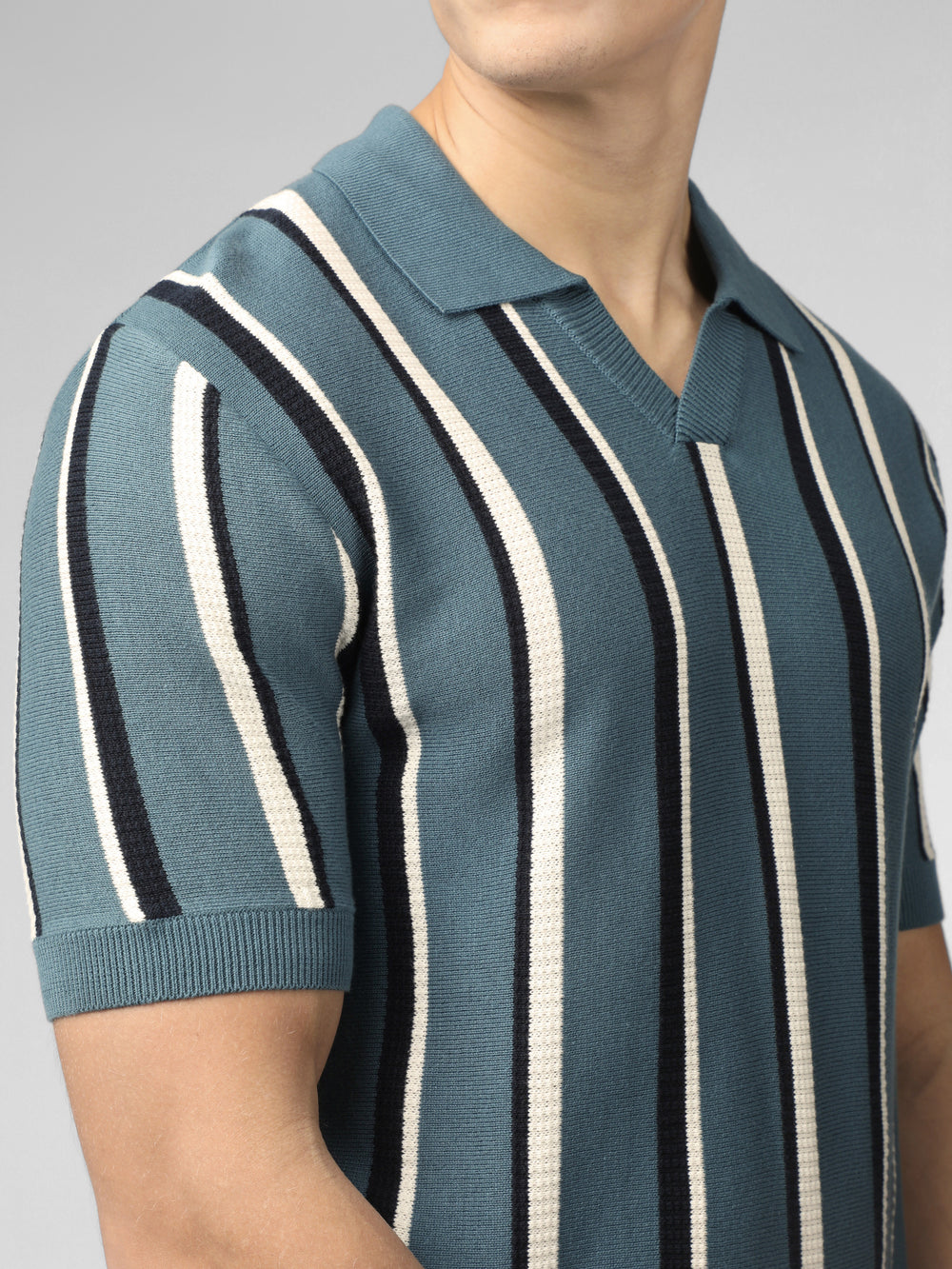 Prendas De Punto Ben Sherman Signature Vertical Stripe Open Neck Polo Turquesa | YSCTPKM-93