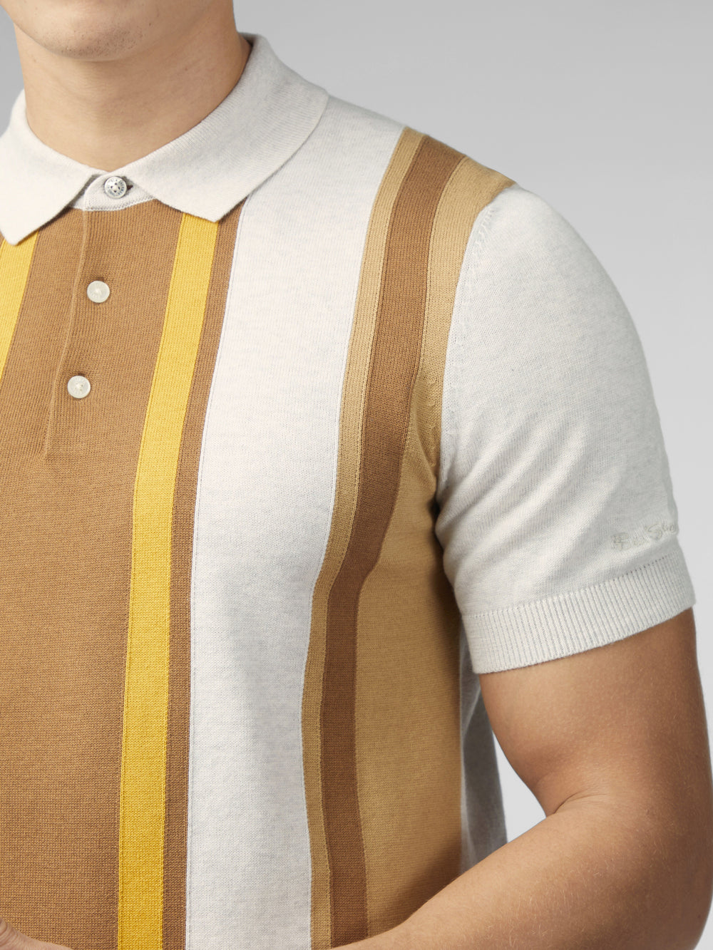 Prendas De Punto Ben Sherman Signature Vertical Stripe Polo Blancas | GAPJZLN-08