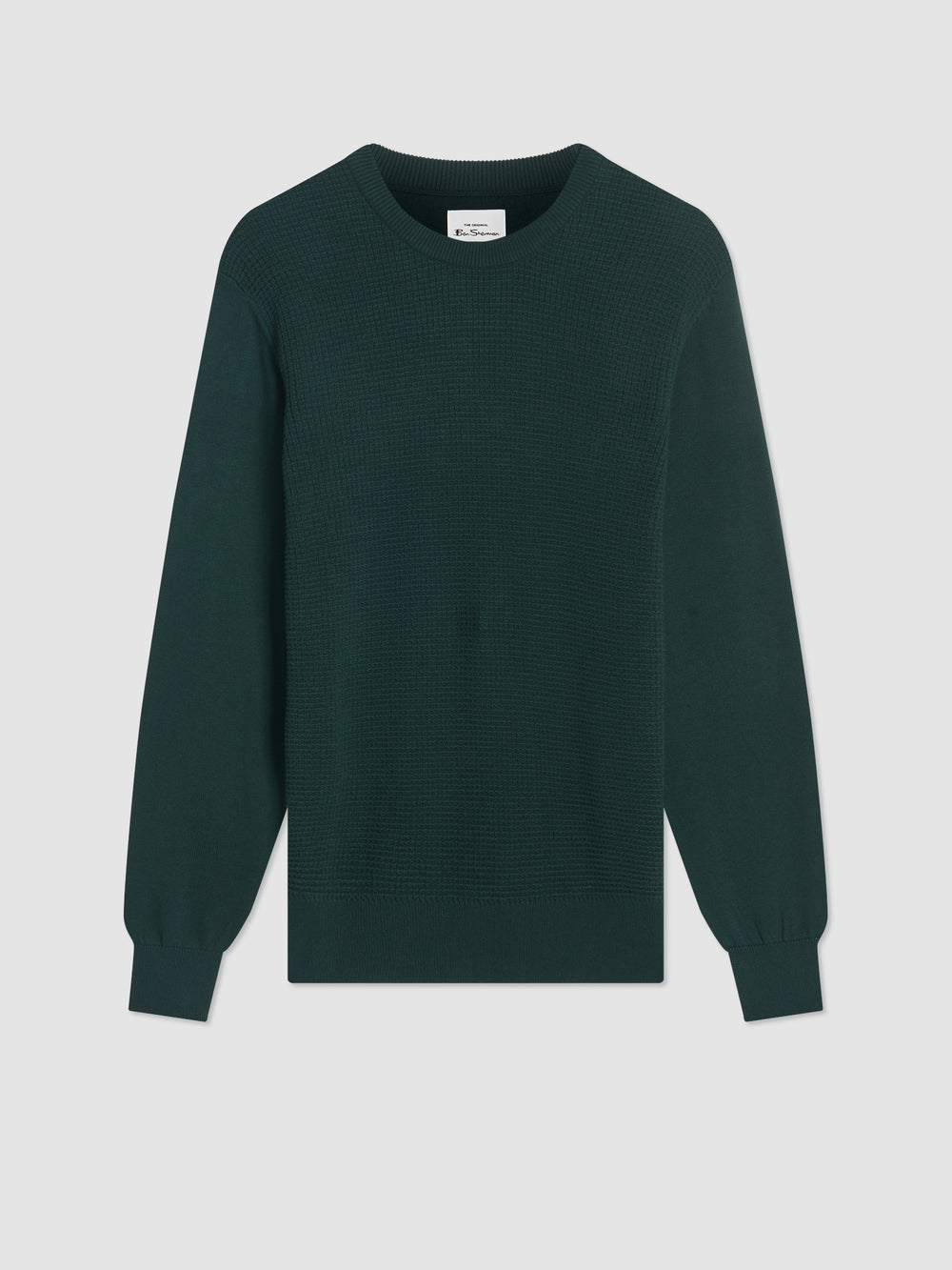 Prendas De Punto Ben Sherman Textured Crewneck Verde Oscuro | EWZUHQB-70