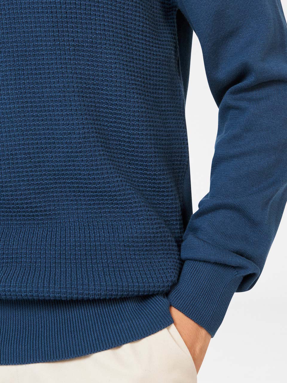 Prendas De Punto Ben Sherman Textured Crewneck Indigo | IBQZEPJ-07