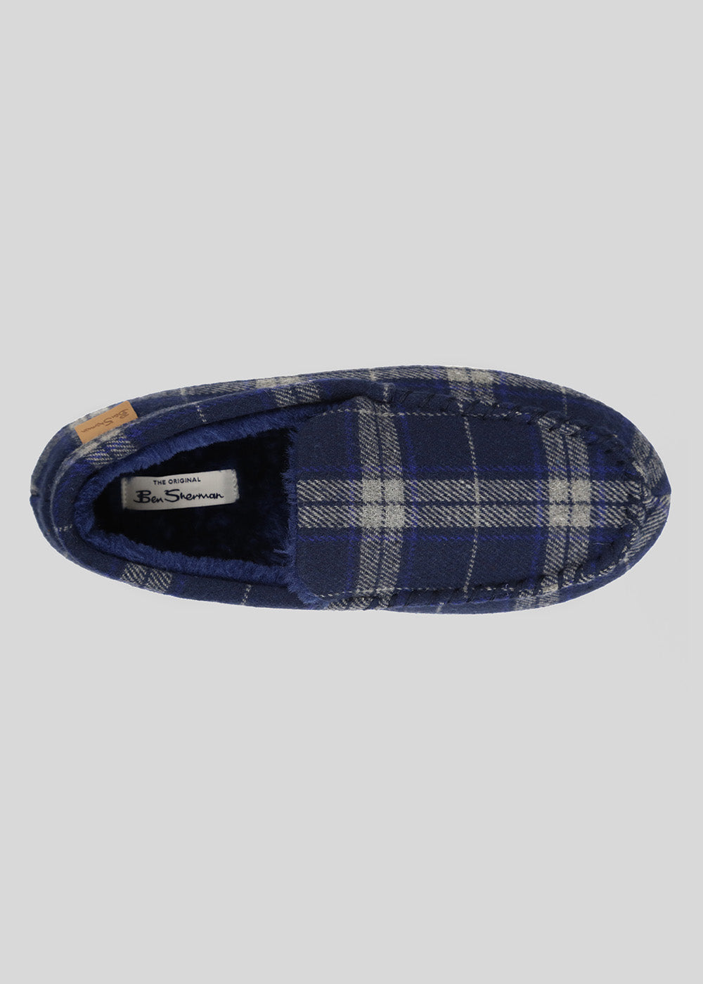 Slipper Ben Sherman Gritti Palace Check Moccasin Azul Marino | OBKDCXS-29