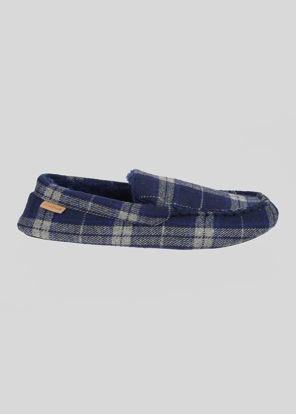 Slipper Ben Sherman Gritti Palace Check Moccasin Azul Marino | OBKDCXS-29