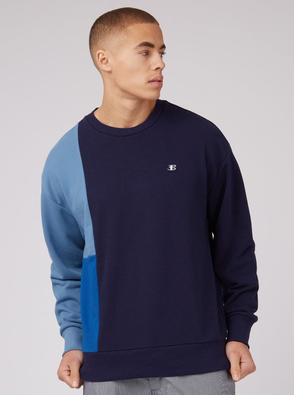 Sudaderas Ben Sherman B by Ben Sherman Colorblock Crewneck Azules | UETHLRX-70